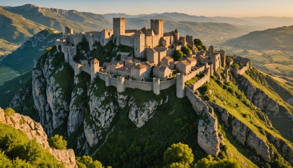 Quels châteaux cathares surplombent les vallées vertes ?